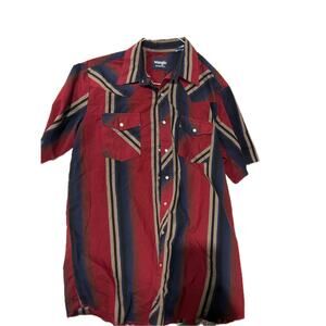 Wrangler Western Wear Short Sleeve Button Shirt Mens LT